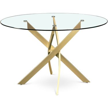 Xander Dining Table In Brushed Gold