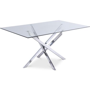 Xander Rectangular Dining Table In Chrome