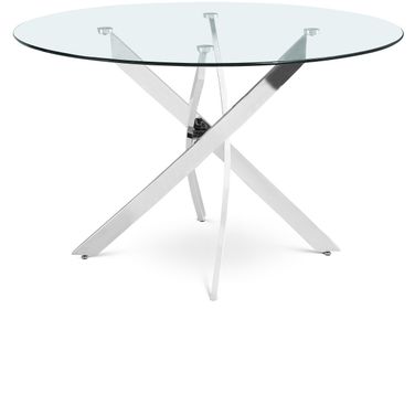 Xander Round Dining Table In Chrome