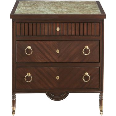 Xander Side Table In Mahogany and Brass
