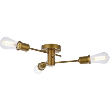Xavier 3 Lights Flush Mount In Brass
