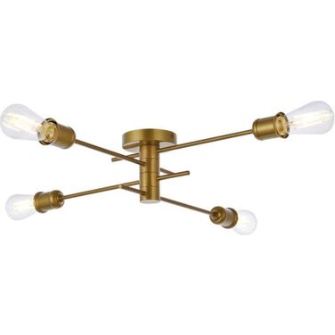 Xavier 4 Lights Flush Mount In Brass