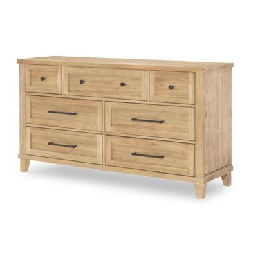 XXX's and OOO's 7 Drawer Dresser In Amber