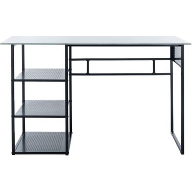 Xyla 3 Shelf Glass Top Desk