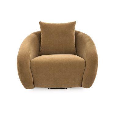 Yahya Swivel Accent Chair In Camel