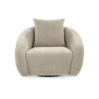 Yahya Swivel Accent Chair In Pebble