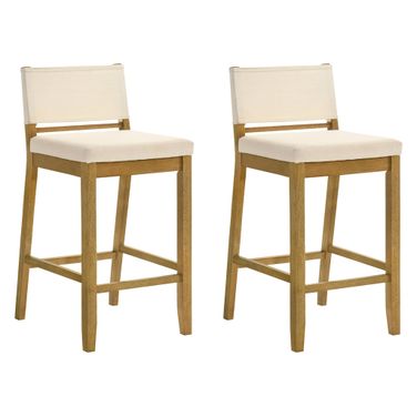 Yaneli Bar Height Bar Stool Set of 2 In Amber Glow and White
