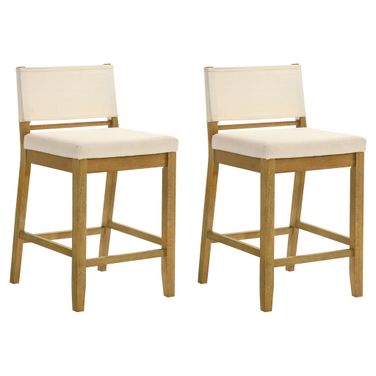 Yaneli Counter Height Bar Stool Set of 2 In Amber Glow and White