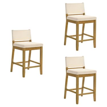 Yaneli Counter Height Bar Stool Set of 3 In Amber Glow and White
