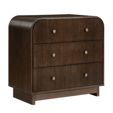 Yanick 3-Drawer Nightstand In Walnut