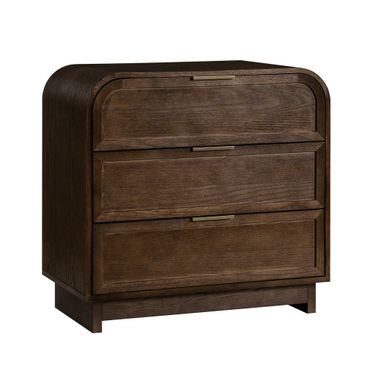 Yanick 3-Drawer Nightstand In Walnut