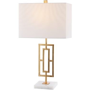 Yara Iron Table Lamp Set of 2 in Gold and White