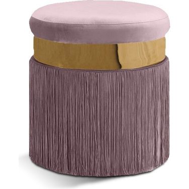 Yasmine Velvet Ottoman/Stool In Pink