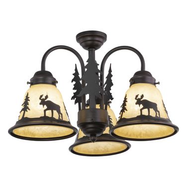 Yellowstone 3L LED Moose Fan Kit or Chandelier (Dual Mount) In Burnished Bronze