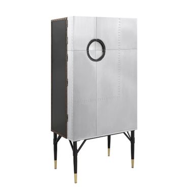 Yoela Wine Cabinet In Leather and Aluminum