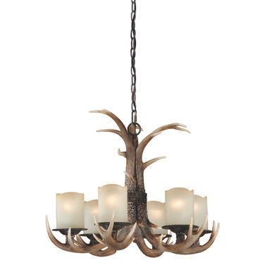 Yoho 6L Antler Chandelier In Black Walnut