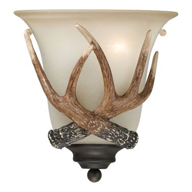 Yoho 9 Inch Antler Wall Light In Black Walnut