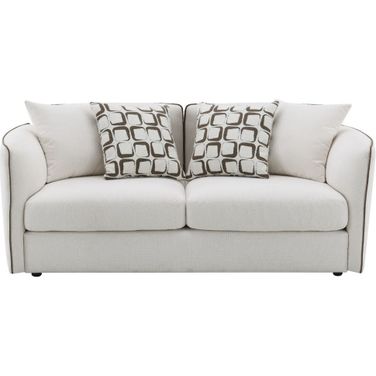 Yolanda Loveseat with 4 Pillows In Beige Chenille