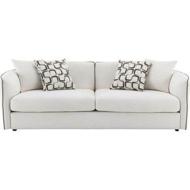 Yolanda Sofa with 4 Pillows In Beige Chenille