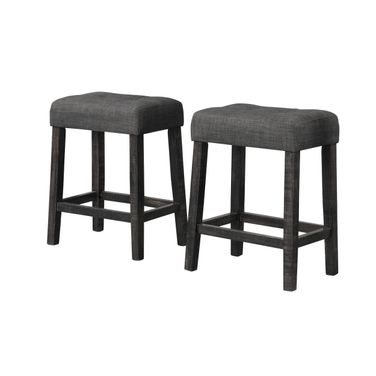 Yosef 24 Inch Wood Counter Stool Set of 2 In Charcoal