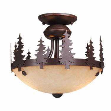 Yosemite 2L LED Tree Fan Light Kit or Semi Flush Ceiling Light (Dual Mount) In Burnished Bronze