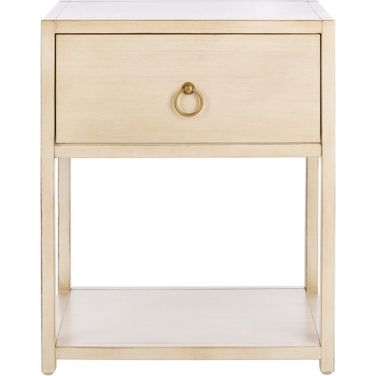Yudi 1 Drawer 1 Shelf Nightstand in Antique White