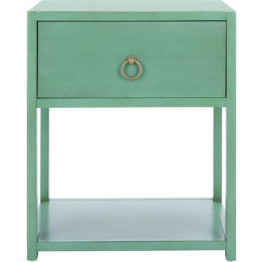 Yudi 1 Drawer 1 Shelf Nightstand in Turquoise
