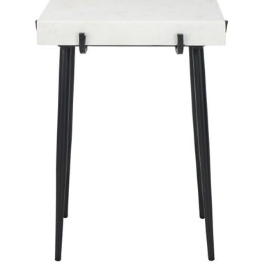 Yuki Stone Top Accent Table in White Marble