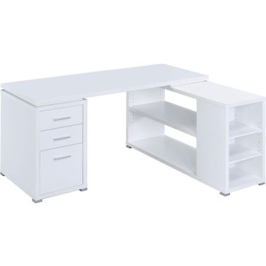 Yvette L-shape Office Desk White