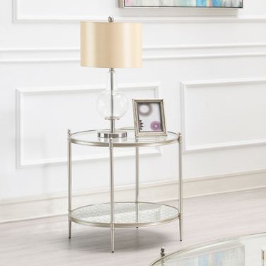 Zaba Round End Table In Champagne