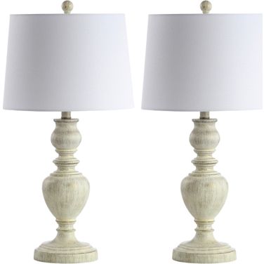 Zabi White Wash Table Lamp Set of 2