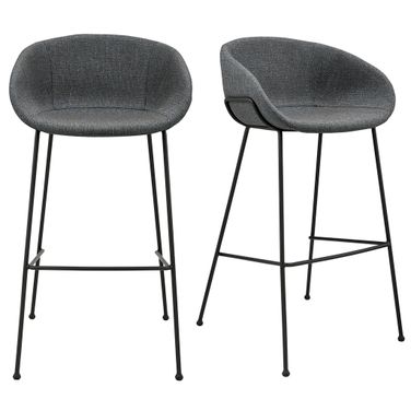 Zach Barstool Set of 2 In Gray and Blue