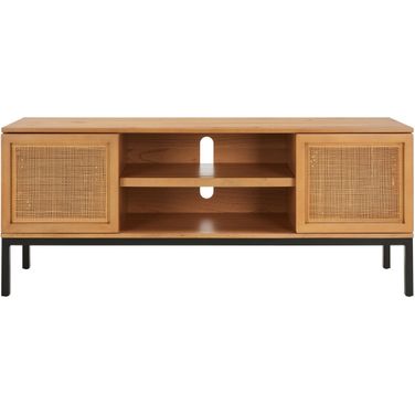 Zadie 1 Shelf Rattan Media Stand in Natural