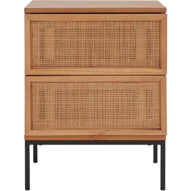 Zadie 2 Drawer Rattan Nightstand in Natural