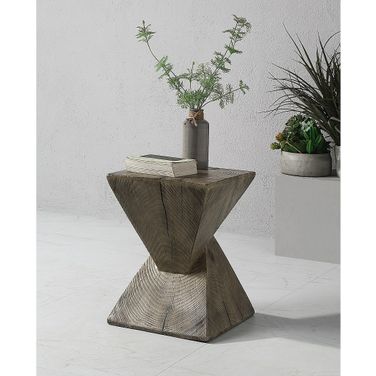 Zahi Accent Table In Weathered Oak