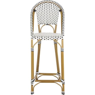 Zaid Black and White and Brown Stackable Counter Stool