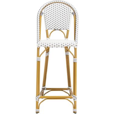 Zaid Stackable Bar Stool in Grey and White