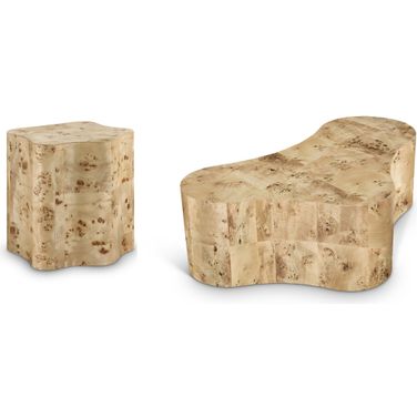 Zaire Occasional Table Set In Burl