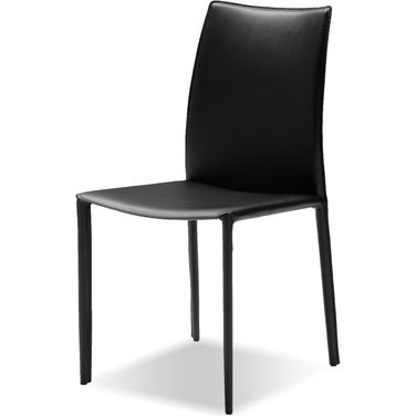 Zak Black Leather Dining Chair - Set of 2