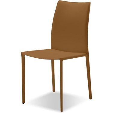 Zak Caramel Leather Dining Chair Set of 2