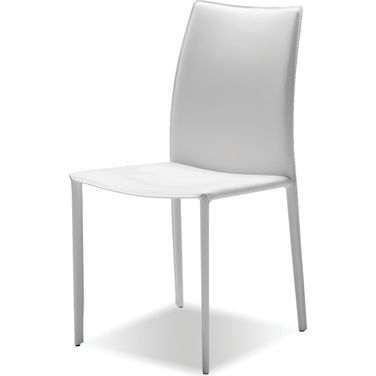 Zak Pure White Leather Dining Chair - Set of 2