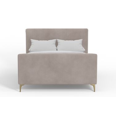 Zaldy Full Platform Bed In Light Grey and Gold
