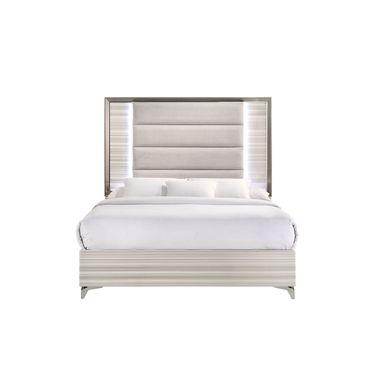 Zambrano Queen Bed with LED In White