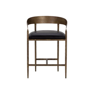 Zanatta Counter Stool In Charcoal Black