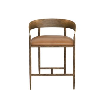 Zanatta Counter Stool In Tan Leather