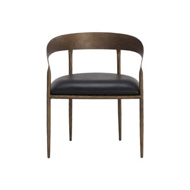 Zanatta Dining Armchair In Charcoal Black