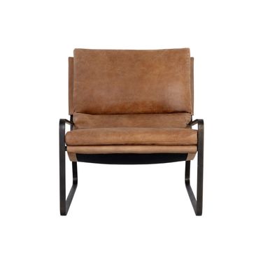 Zancor Lounge Chair In Gunmetal and Tan