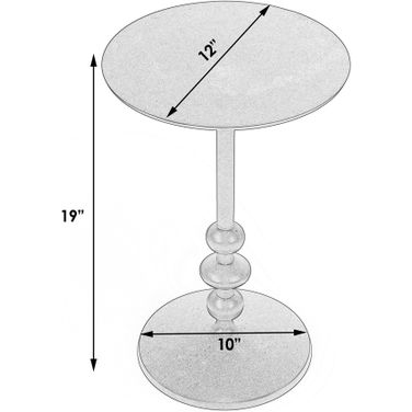 Zara Outdoor Distressed Round Iron Pedestal End Table In Black