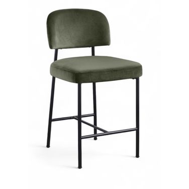 Zarelle Performance Fabric Upholstered Counter Stool Set of 2 In Green
