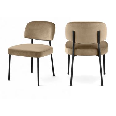 Zarelle Performance Fabric Upholstered Dining Chair Set of 2 In Black and Beige